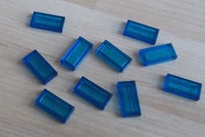 10 blau-durchsichtige Lego