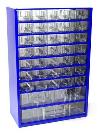 Kleinteilemagazin metall blau - kleinteilemagazin,