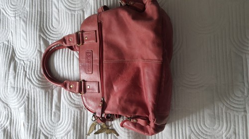 Rote leder umhängetasche - rote,