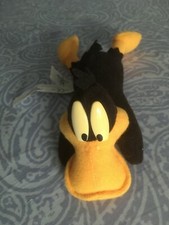 Warner Bros@2001 Looney Tunes Plüschfigur, Daffy Duck, ca. 22 cm, liegend, RAR