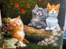 Ölgemälde Katzen in der