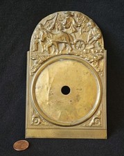 Mini Messing Umrandung 14 cm ! Uhr Jockele ? Bauer Pferd Pflug Comtoise ? Blatt 