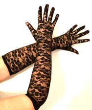 Elegante, lange Handschuhe aus Spitze/schwarz/ellenbogenlang/neu