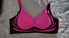 Bh /Sportbh ohne Bügel, Gr. L,Pink/schwarz 