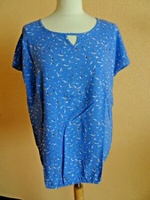 GINA LAURA Schlupfbluse, T-Shirt, Gr.S, 38/40, blau unten Gummizug, Neu MK9