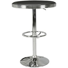 Bartisch Ø 60 cm American Diner Schwarz / Alu Design Bistrotisch Stehtisch rund