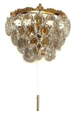 Ein paar Vintage Messing Schröder u. Co. Bleikristall Wandlampen Lampen Leuchter