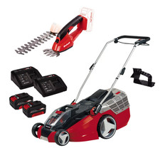 Einhell GE-CM 43 Li Set Akku Rasenmäher GE-CG 18 Li Strauchschere 2x 4,0Ah Mulch