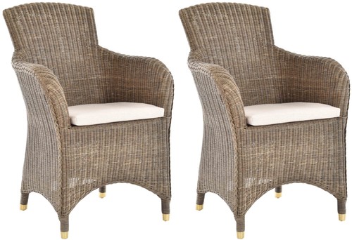 Set esszimmersessel rattan - set/2,