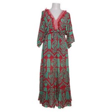 New Collection, Kaftan, Größe: XXL, Rot/Grün, Viskose, Medaillon, Damen -p66