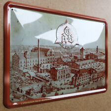 LANDSKRON BIER = Geprägtes Blechschild PERFEKT Görlitz Brauerei Ansicht = KULTIG