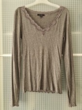 Amisu Tunika Langarmshirt shirt Gr. S Grau 