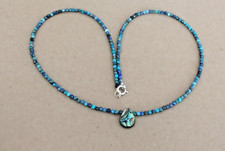 50 cm Facettierte  Chrysokoll- und Lapislazuli mit Paua Abalone kette3 m ( Ah18)