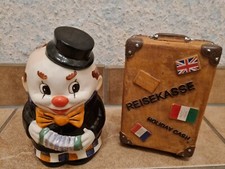 Goebel Spardose Clown WGermany Set mit Schlüssel Reisekasse Holiday Cash Koffer
