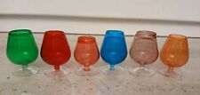 6 vintage Miniatur Cognacgläser 4 - 4,5 cm Puppenhaus Puppenstube bunte Farben
