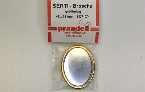 Seidenmal brosche goldfarbig - seidenmal, brosche,