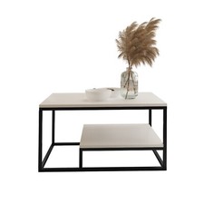 COUCHTISCH mit Ablage 90 weiß