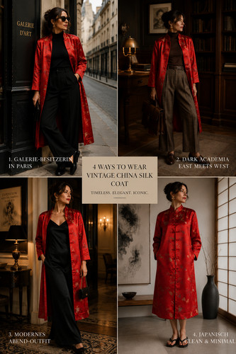Vintage kimono seidenmantel - vintage,
