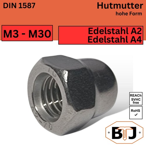 Din 1587 hutmutter - hohe, form