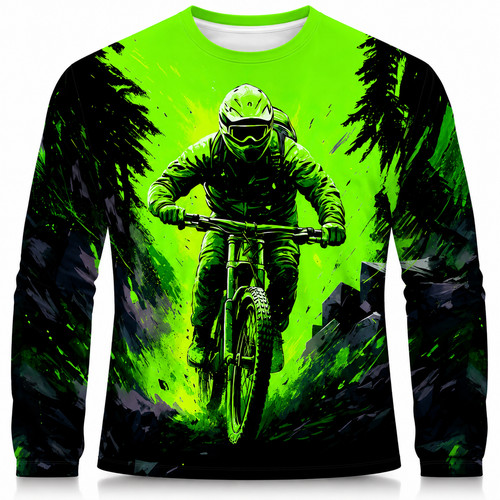 Mtb downhill langarmshirt neon - mtb,