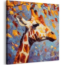 Leinwandbild Giraffe Abstrakt Bunt Tierbilder Wandbilder Wohnzimmer Büro 8031