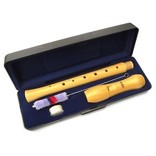 FLÖTE IN SCHATULLE SCHULFLÖTE HOLZ HELL DEUTSCHE GRIFFWEISE FLOETE WISCHER FETT