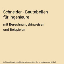 Schneider bautabellen für - schneider,