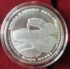 2022 CONGO Africas Deadly Snakes Black Mamba 500 Francs 1 oz silber
