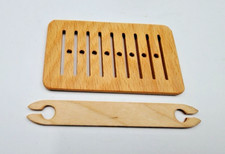 Webrahmen u. Webschiffchen  endlose Bänderweben Holzwebrahmen Weben NEU