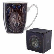 Lisa Parker Fantasy Wolfskopf Porzellan Becher Bone China Tee Kaffeetasse Geschenkbox
