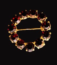 Brosche Messing alt Gablonzer