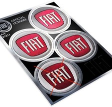 Fiat 21211 Radabdeckungen Aufkleber | Offizielles Logo | 48 mm | 3 Stück statt 4