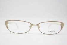 Brille Prada VPR 540 Gold Weiß Oval Brillengestell eyeglasses Neu