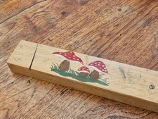 alter Griffelkasten mit Fliegenpilz Holz Stiftekasten vintage 50er 60er