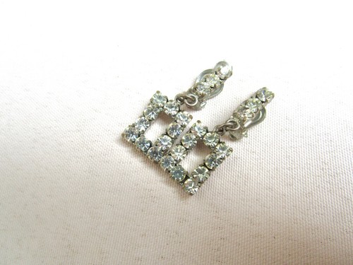 Art deco strassohrclips - art,