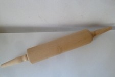 Altes Nudelholz gebraucht Echtholz Teigroller 46 cm Daumenauflage