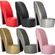 Schuhsessel Kunstleder Sessel Stuhl Design High Heel modell Relaxsessel Schwarz