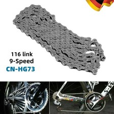 FAHRRAD KETTE 9-FACH 116 GLIEDER HG73 MTB-RENNRAD FAHRRADKETTE BIKE CHAIN Neu