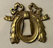 Altes Ersatzteil Messing Blende Tür Schlüsselloch Beschlag 7x6cm Blumenlekor