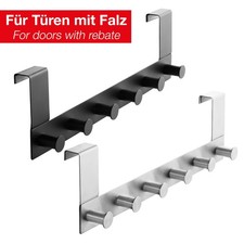 Türgarderobe Tür Hakenleiste Türhaken zum Einhängen 6 Haken Edelstahl Garderobe