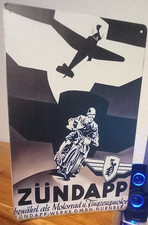 Blechschild alte ZÜNDAPP Motorrad Werbung