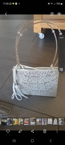 Handtasche silber perlen - handtasche,