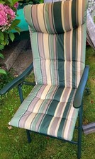 Lupton Klappstuhl Set Rotterdam 4 Stühle + 4 Auflagen grün gestreift Aussteller