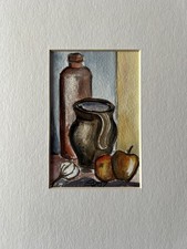 Aquarellgemälde Krug Flasche