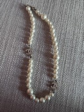 CHANEL Kette Perlen Weiß CC