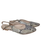 ANDREA MANUELI Slingback Damen Gr. 37 Grau Schlangenmuster Elegant Luxuriös