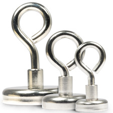 Neodym Bergemagnet Topfmagnet Flachgreifer mit Gewinde und Öse Magnetfischen 