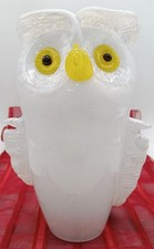Eule aus Glas, weiß mit