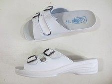 MAX RELAX Leder Comfort Sandale Pantolette Hausschuhe 38 weiß ungetragen 4 cm /2