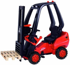 Big Linde Forklift Kinder-Gabelstapler Trettraktor Kunststoff rot schwa 1644522
